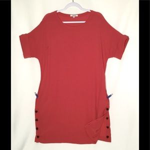 Madewell Dark Coral Pink Journal Shift Dress Med